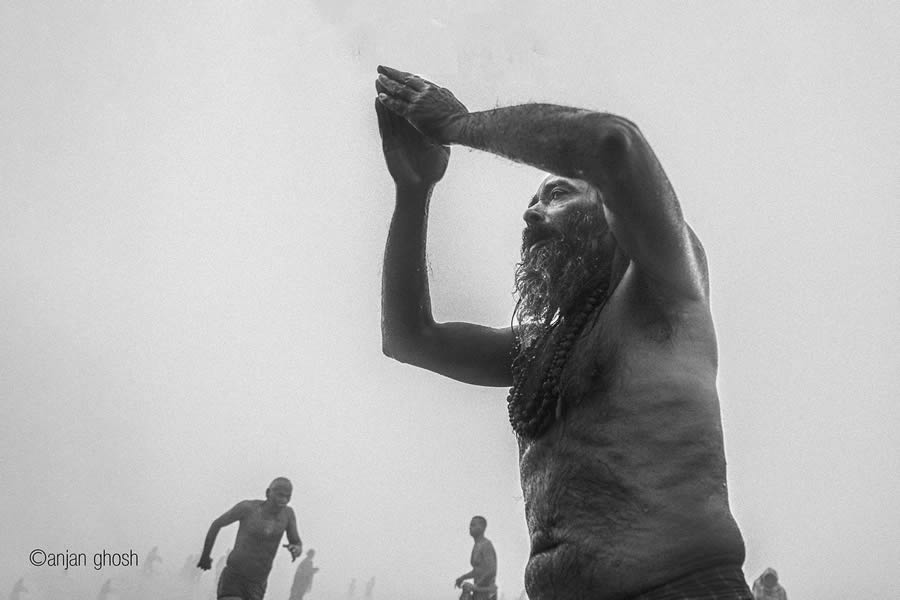 Ganges River Makar Sankranti by Anjan Ghosh