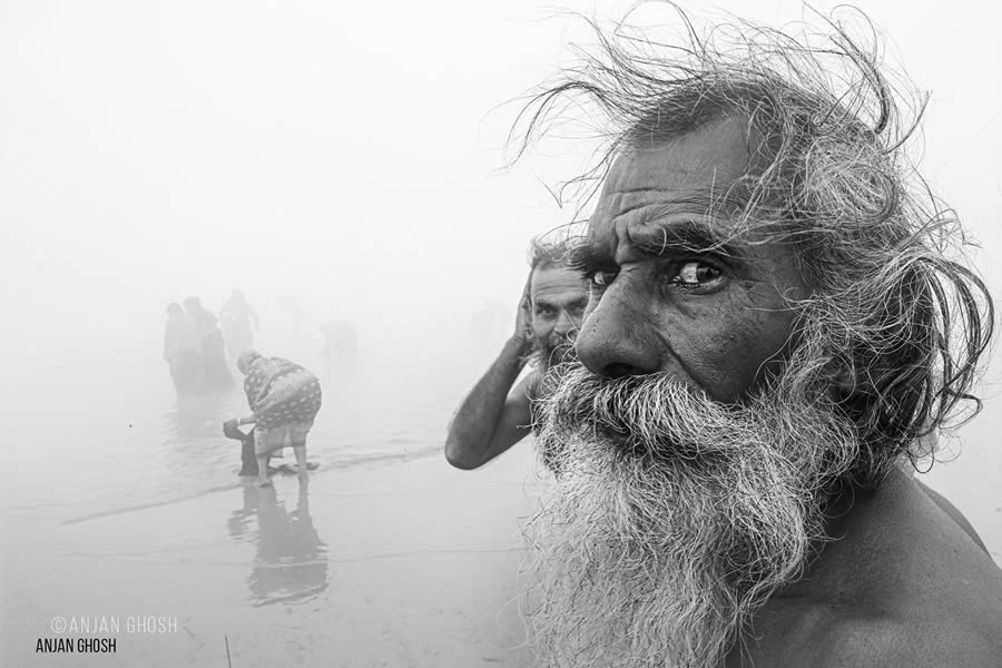 Ganges River Makar Sankranti by Anjan Ghosh