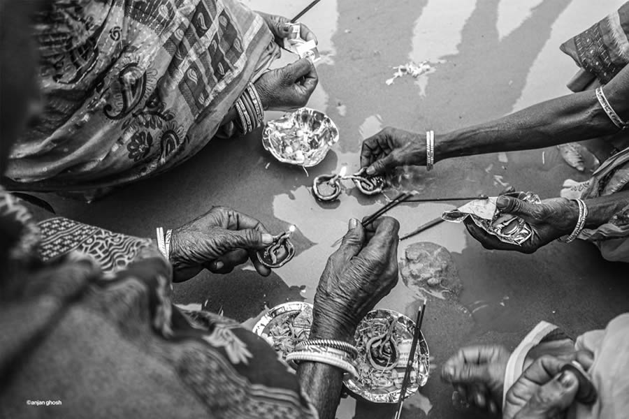 Ganges River Makar Sankranti by Anjan Ghosh