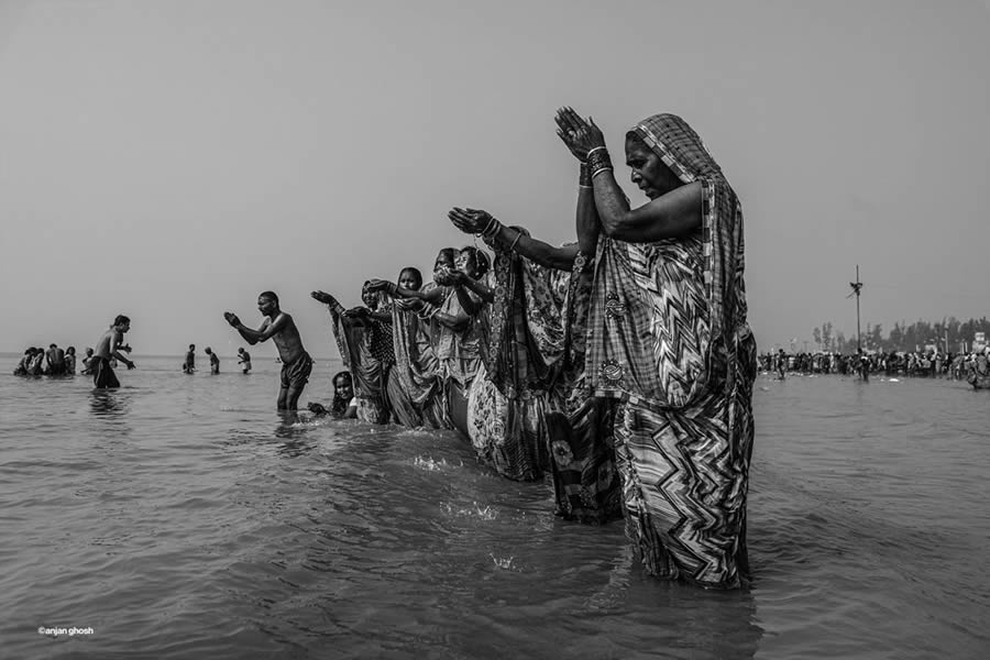 Ganges River Makar Sankranti by Anjan Ghosh