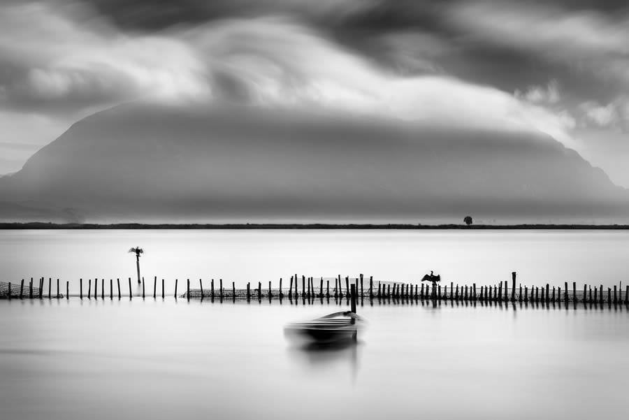 Mesolongi Lagoon Black and White Landscapes by George Digalakis