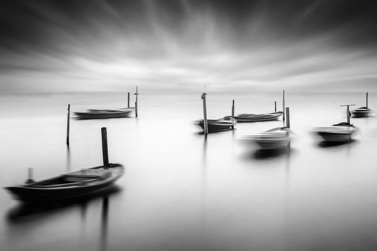 Mesolongi Lagoon Black and White Landscapes by George Digalakis