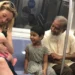 Strangers sharing smiles over a baby on a subway heartwarming street photography