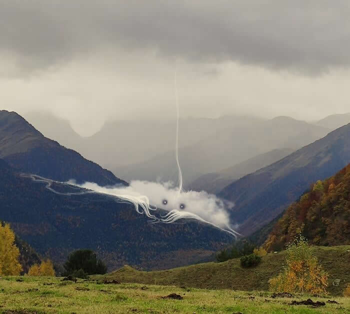 Serene Landscapes with Hauntingly Beautiful Cloud Illustrations by Vorja Sanchez