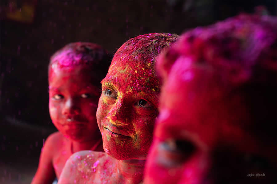 Joy of Children Celebrating Holi in a Rural Bengal Village