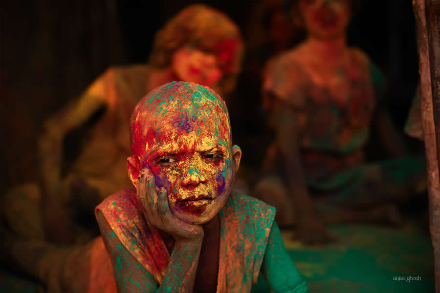 Joy of Children Celebrating Holi in a Rural Bengal Village