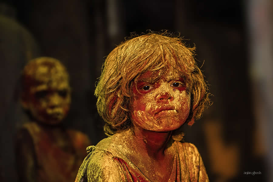 Joy of Children Celebrating Holi in a Rural Bengal Village