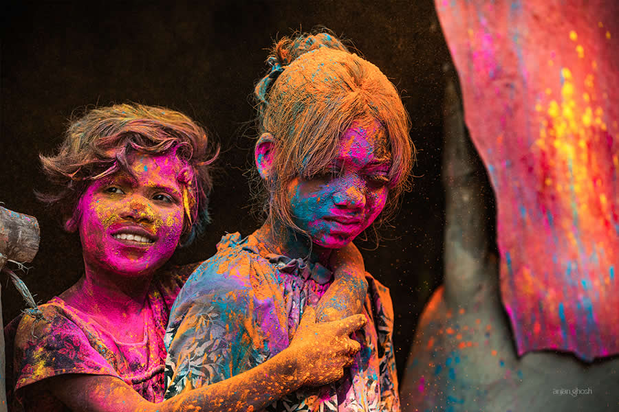 Joy of Children Celebrating Holi in a Rural Bengal Village