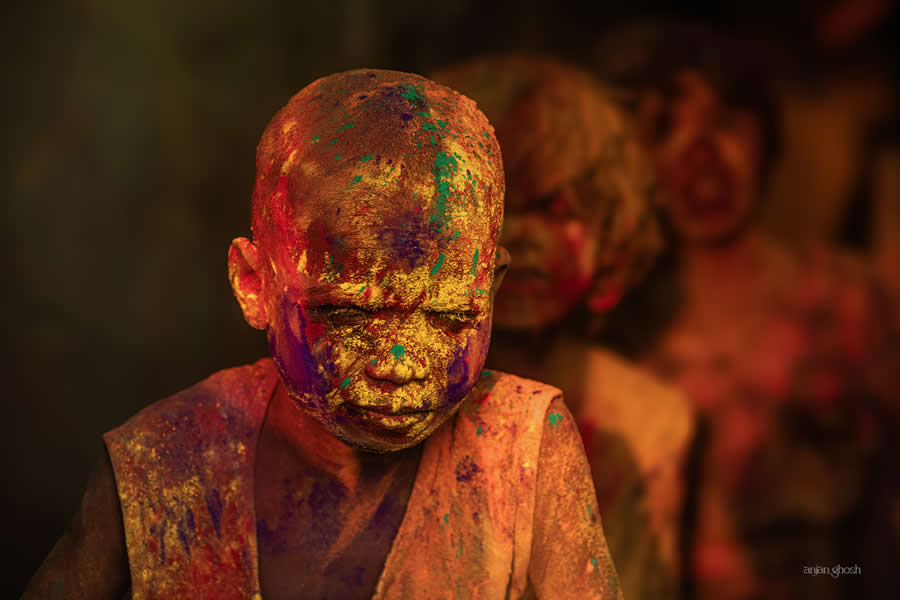 Joy of Children Celebrating Holi in a Rural Bengal Village