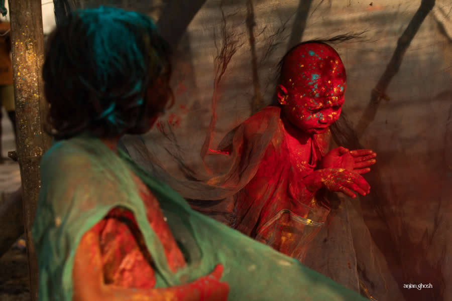 Joy of Children Celebrating Holi in a Rural Bengal Village