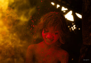 Joy of Children Celebrating Holi in a Rural Bengal Village