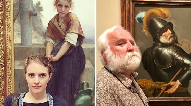 Museum Visitors Finding Their Doppelgangers in Artworks