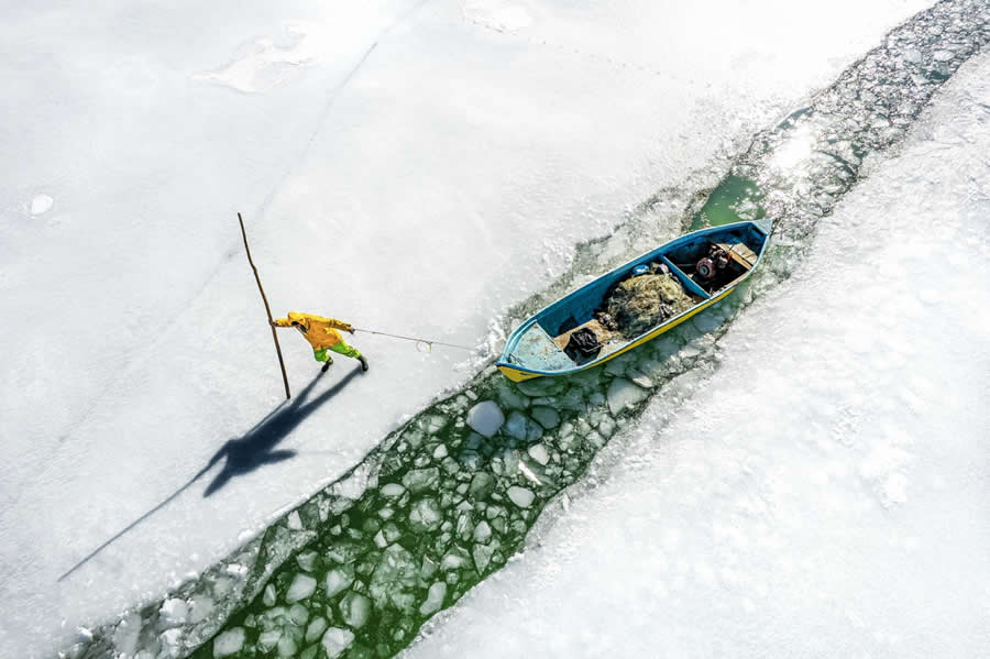 Ice Fishing by Esengül Alıcı Biber - Drone Photo Awards 2025 Winners