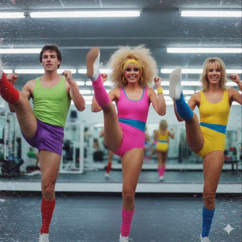 1980s Aerobics VHS Still - Gemini AI Prompts Turn Your Photos to Perfect Retro