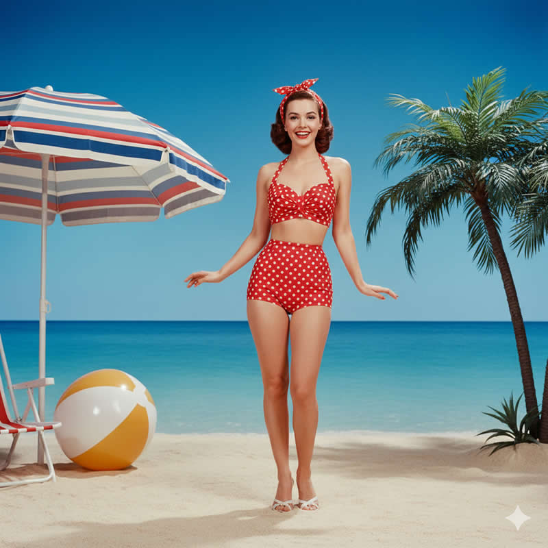 1950s Colour Pin-Up - Gemini AI Prompts Turn Your Photos to Perfect Retro