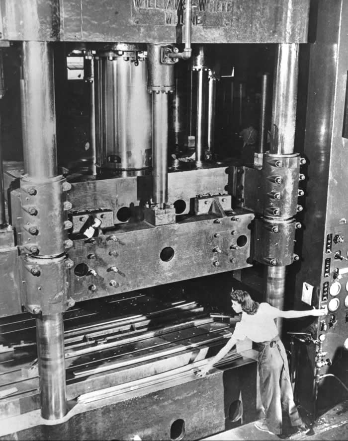 In 1942, 19-year-old Lydia Martinez operated a massive hydro press generating up to 4,500 tons of pressure at a Consolidated Aircraft factory in California