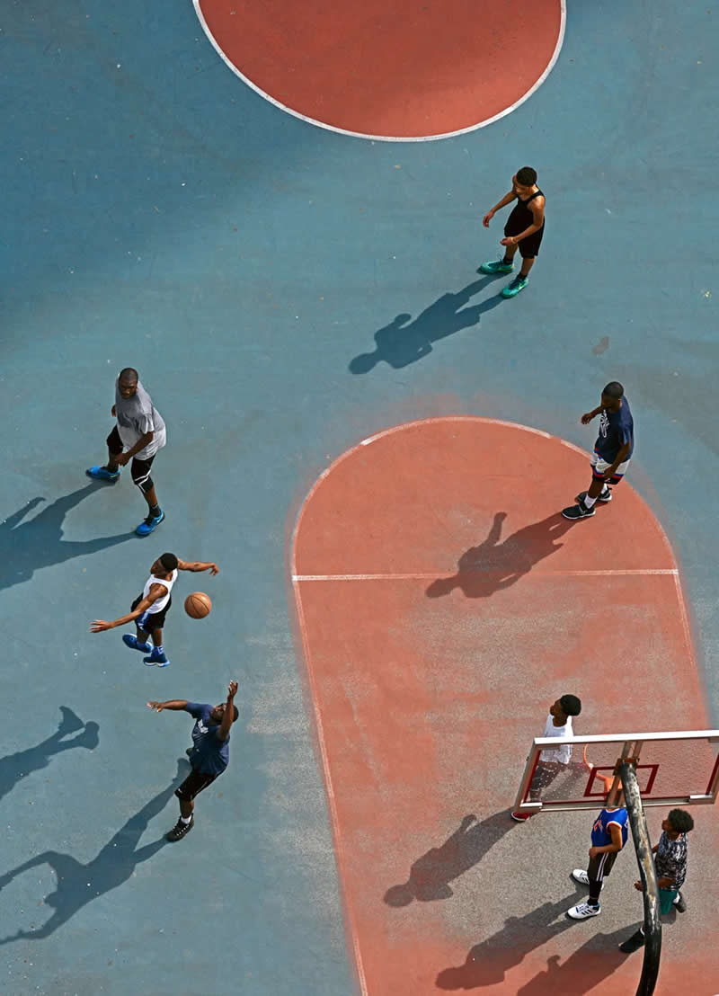 Basketball from above by Patti Travers - 2025 Minimalist Photography Awards Street Winners