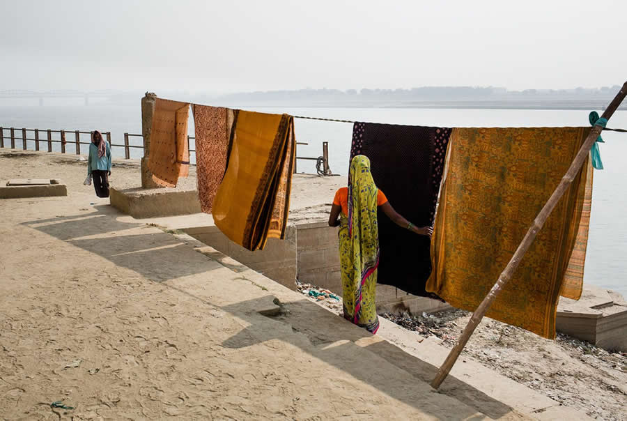Dhobi Ghat Ganges Varanasi India - Captivating Street Photography by Giancarlo Zuccarone