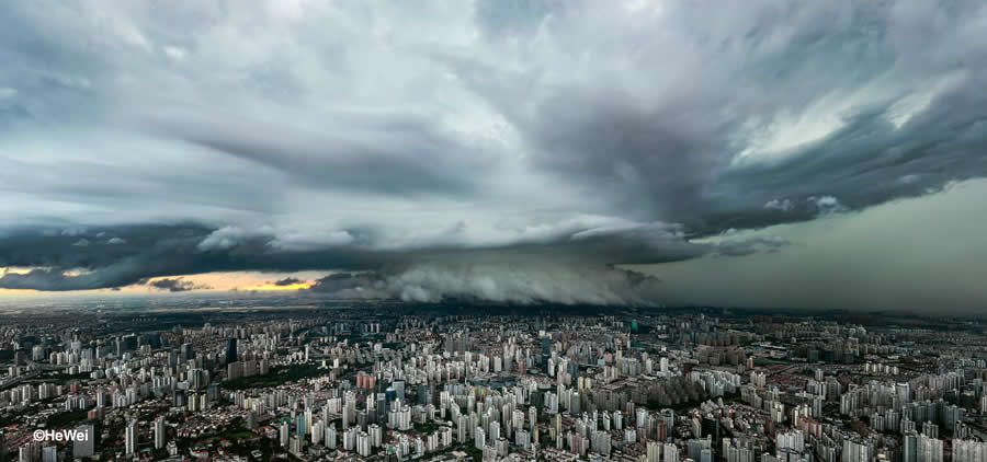 Supercell Storm over the city by HeWei