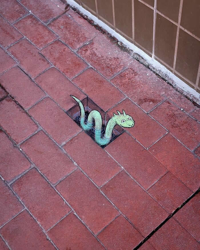 Magical Sidewalk Artworks by David Zinn That Bring Streets to Life