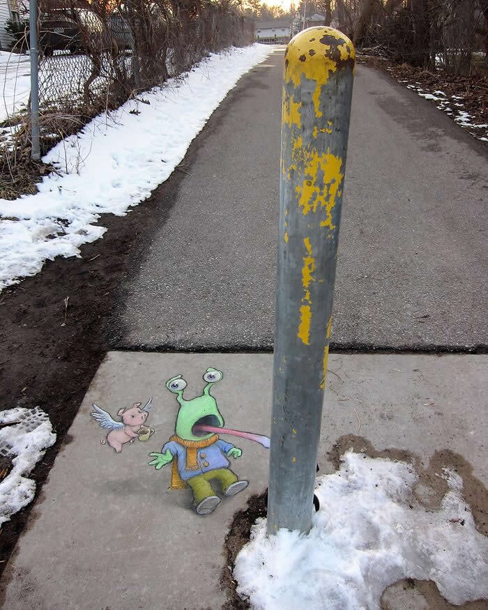Magical Sidewalk Artworks by David Zinn That Bring Streets to Life
