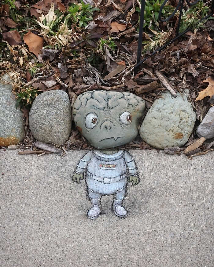 Magical Sidewalk Artworks by David Zinn That Bring Streets to Life