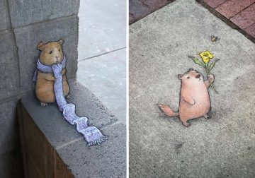 Magical Sidewalk Artworks by David Zinn That Bring Streets to Life