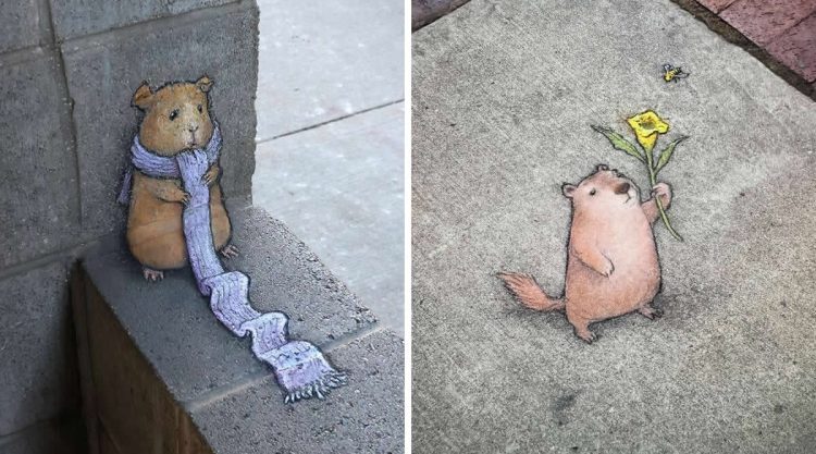 Magical Sidewalk Artworks by David Zinn That Bring Streets to Life