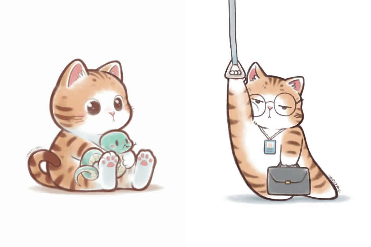 Adorable Cat Illustrations by Wei Cong