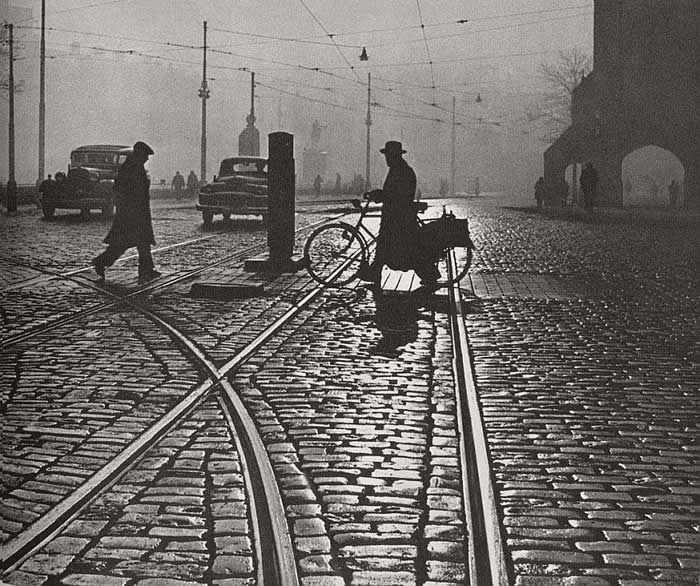 Bicycle on railway tracks in black and white - Black and White Bicycle Photos of Everyday Life