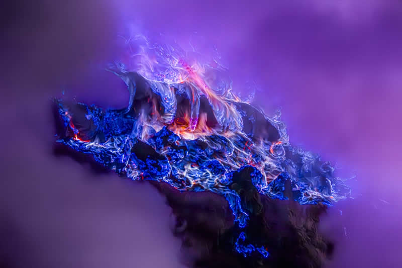 Volcanic Blue Flames by Hong Huazheng, Singapore - Nature Photos from the Chromatic Photography Awards
