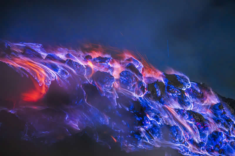 Volcanic Blue Flames by Hong Huazheng, Singaporev - Nature Photos from the Chromatic Photography Awards