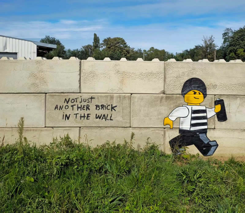 Not Just another Brick in the wall - Funny Creative Street Artworks by Oak Oak