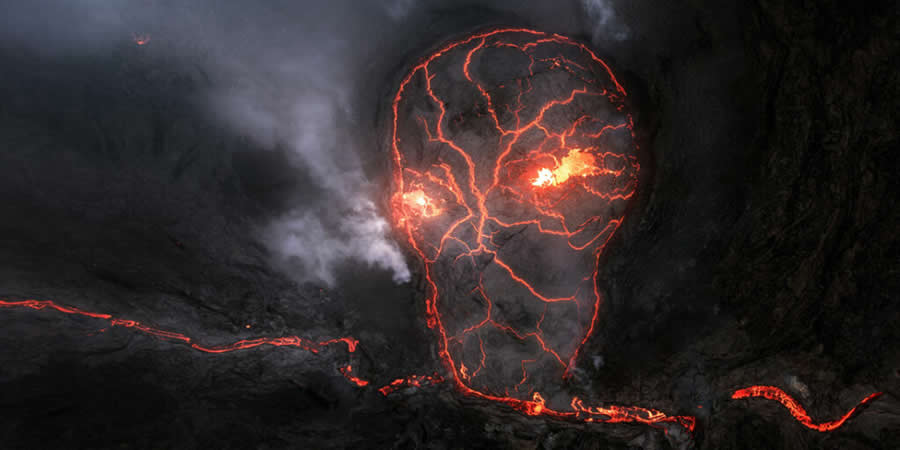 Smoking Skull, Fagradalsfjall Vocalno, Iceland by Vine Garcia, Spain - 2025 Epson International Pano Awards Landscape Winners