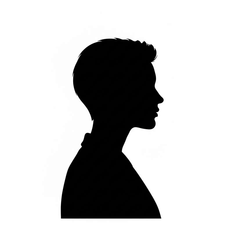 Striking Geometric Silhouette - Gemini AI Prompts for Creating Black and White Portraits