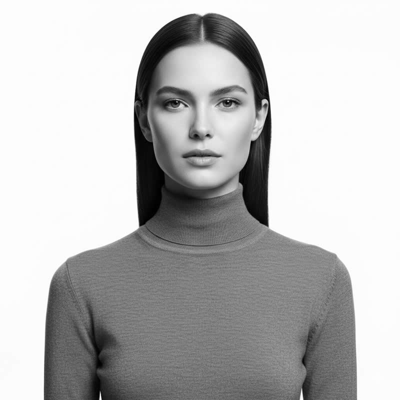 High-Key Studio Clean - Gemini AI Prompts for Creating Black and White Portraits
