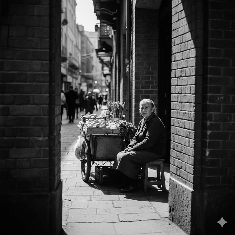 Gritty Street Photo Texture - Gemini AI Prompts for Creating Black and White Portraits