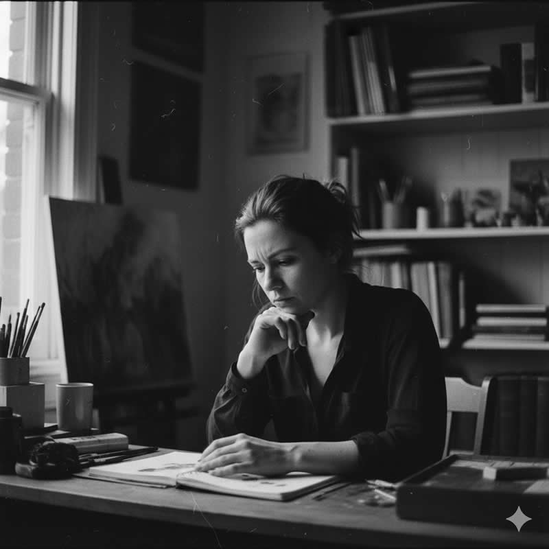 Vulnerable and Quiet - Gemini AI Prompts for Creating Black and White Portraits