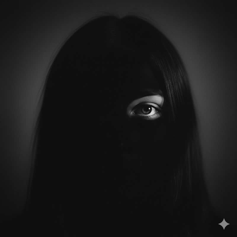 Abstract Face-in-Shadow - Gemini AI Prompts for Creating Black and White Portraits