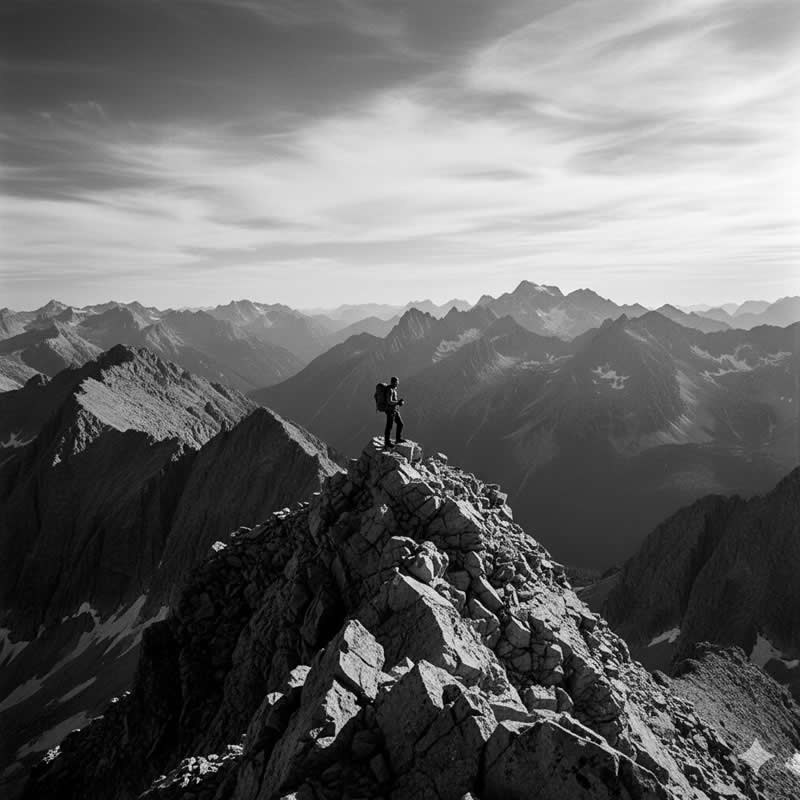 The Ansel Adams Landscape - Gemini AI Prompts for Creating Black and White Portraits