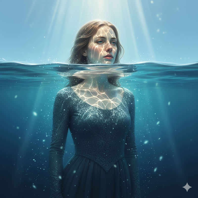 Submerged Dreamer - Google Gemini AI Prompts That Deliver a Hollywood Cinematic Portrait