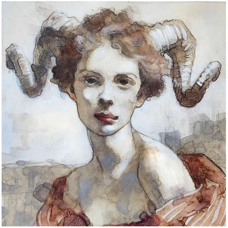 Expressive Mixed Media Portraits by Alberto Mancini