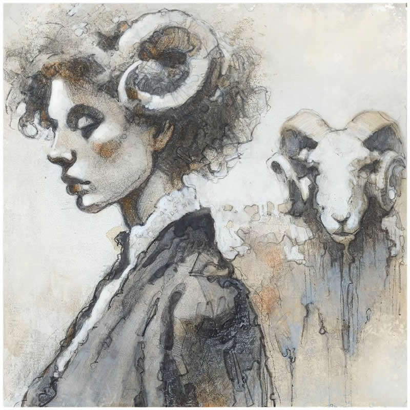 Expressive Mixed Media Portraits by Alberto Mancini