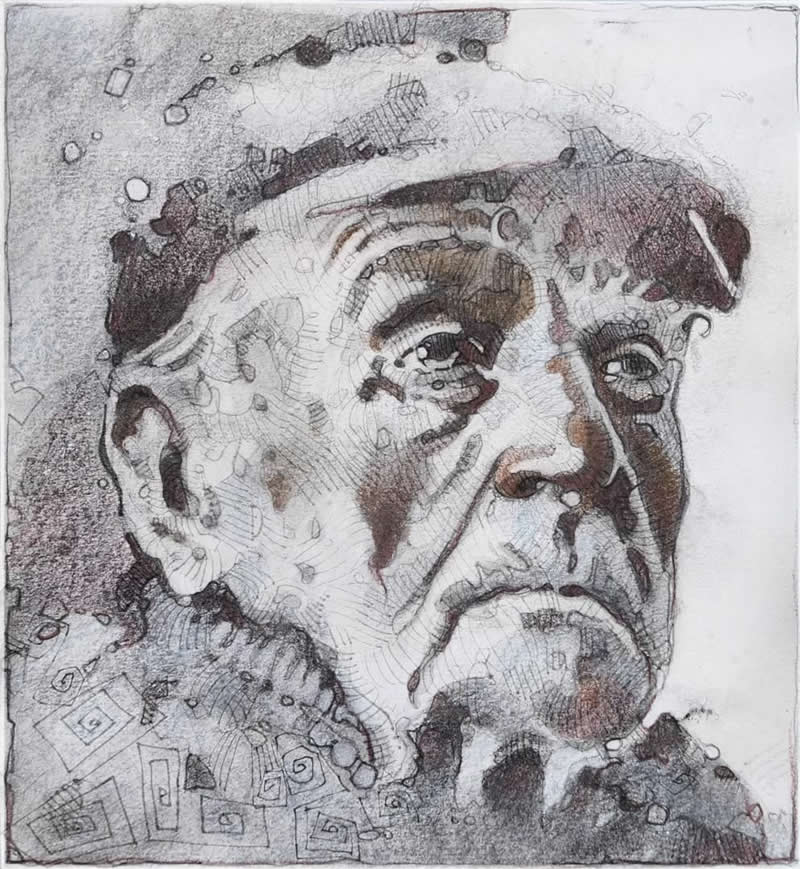 Expressive Mixed Media Portraits by Alberto Mancini