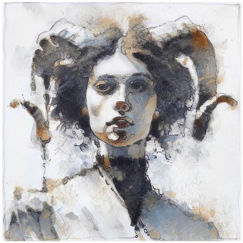 Expressive Mixed Media Portraits by Alberto Mancini