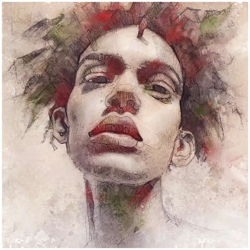 Expressive Mixed Media Portraits by Alberto Mancini