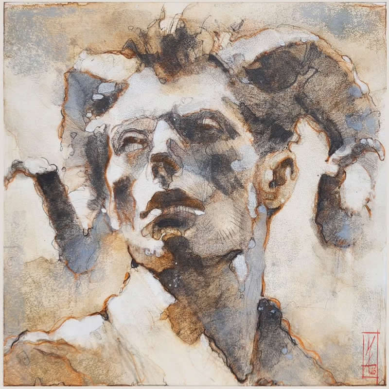 Expressive Mixed Media Portraits by Alberto Mancini