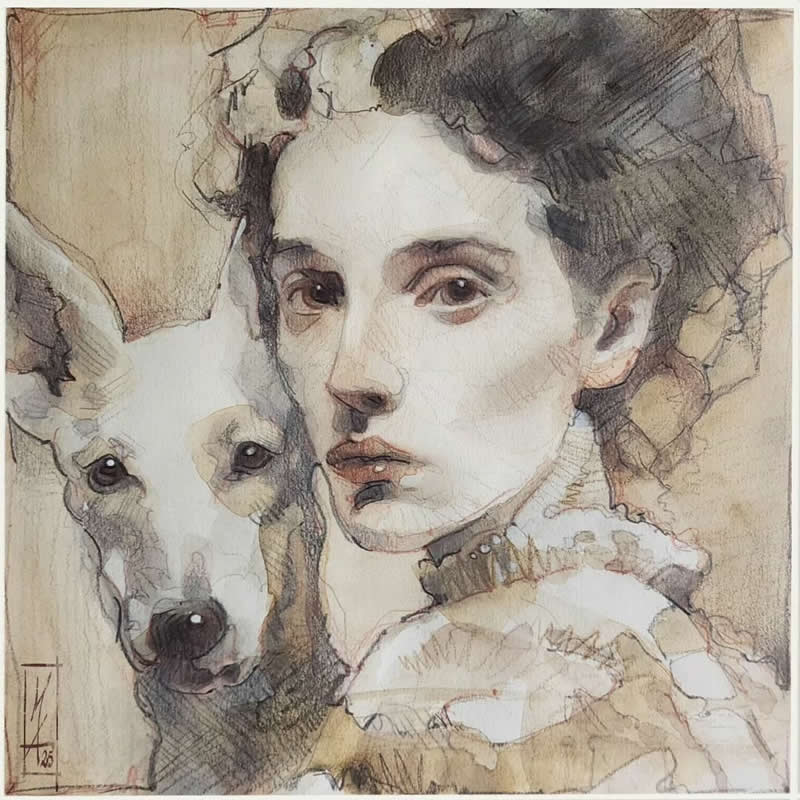 Expressive Mixed Media Portraits by Alberto Mancini