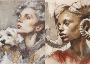 Expressive Mixed Media Portraits by Alberto Mancini