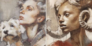 Expressive Mixed Media Portraits by Alberto Mancini